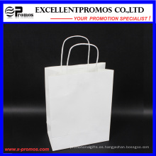 Personalizado de color blanco Kraft bolso de compras (EP-B581705)